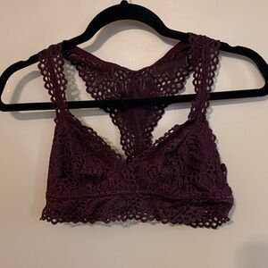 Aerie Lace Bralette in Deep Burgundy size L